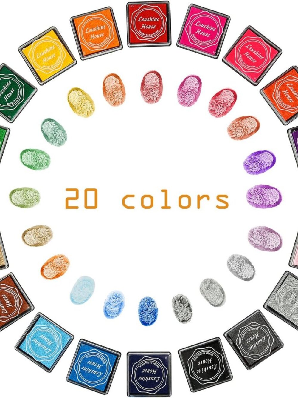 Craft Ink Pad Stamps Partner DIY Color,20 Colors Rainbow Finger Ink pad for Kids - Picture 2 of 6